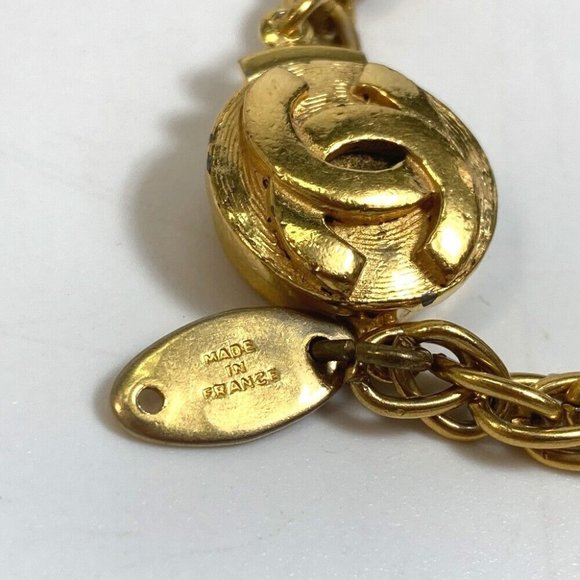 AUTHENTIC CHANEL CC Long chain Necklace Gold Plated Gold - Picture 9 of 12